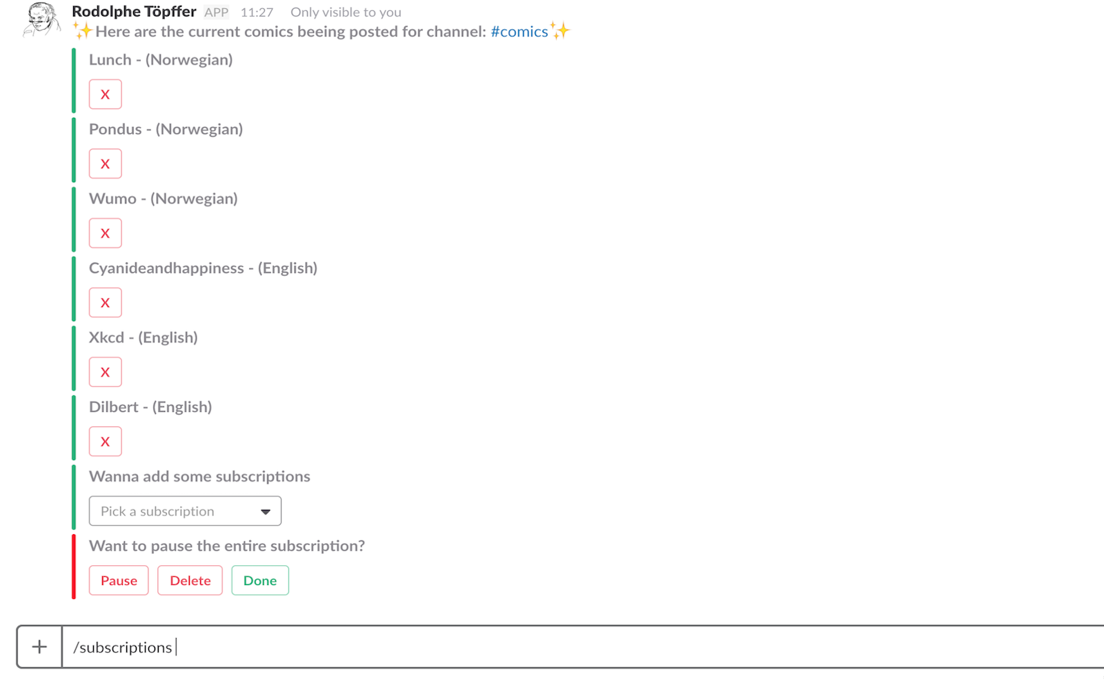 Subscriptions preview
